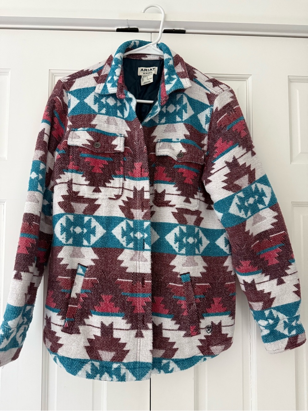 Ariat Teal, Maroon & White Aztec Utility Jacket